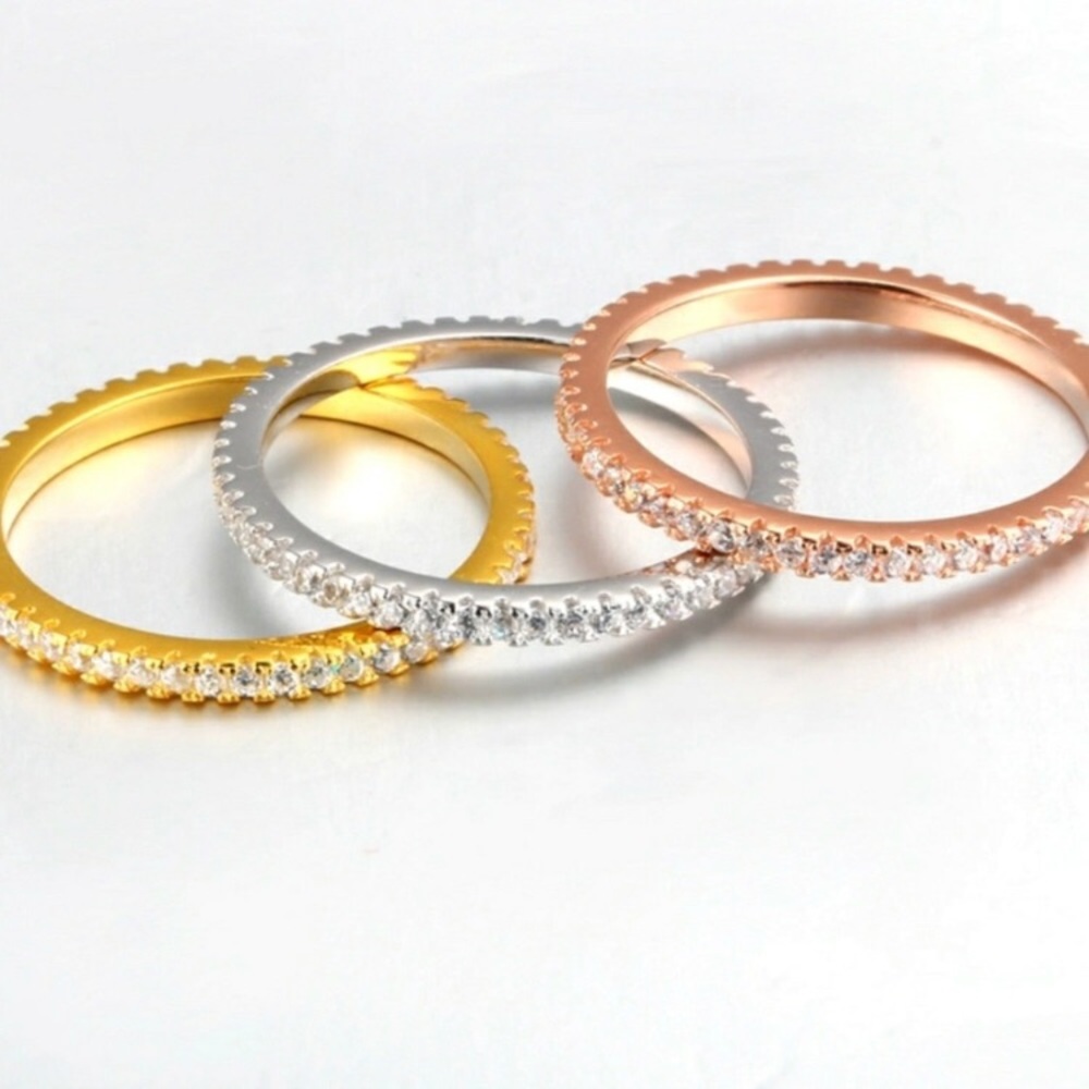 Tri- Colored Three Piece Stackable Rings - image 2